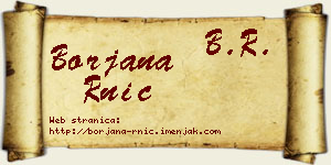 Borjana Rnić vizit kartica
